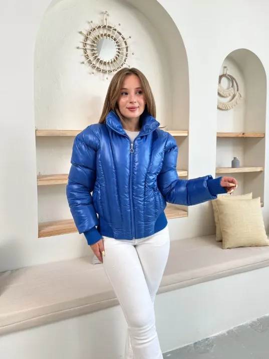 Puffer Kısa Mont Mavi St25534