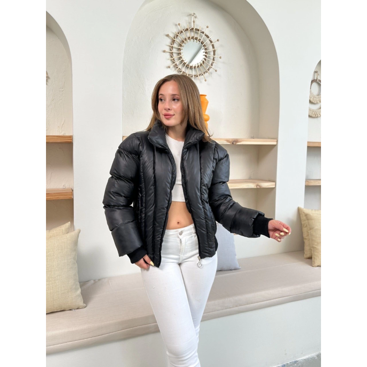 Puffer kısa mont siyah st25534 Puffer kısa mont siyah st25534