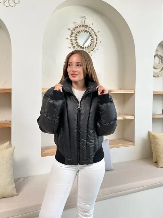 Puffer Kısa Mont Siyah St25534