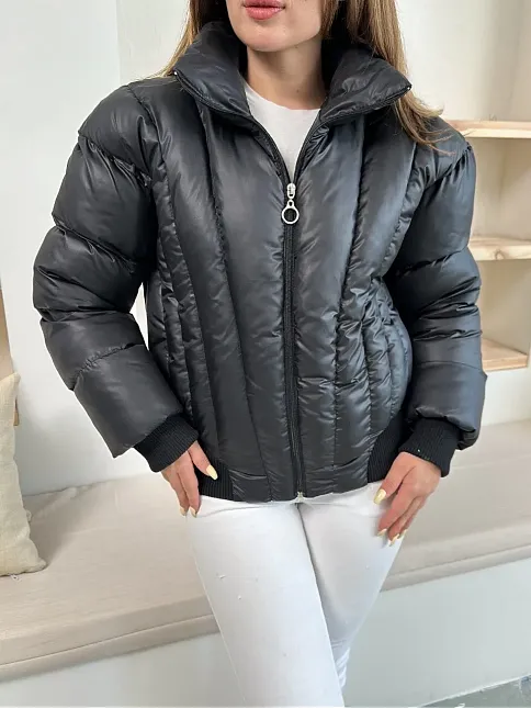 Puffer Kısa Mont Siyah St25534