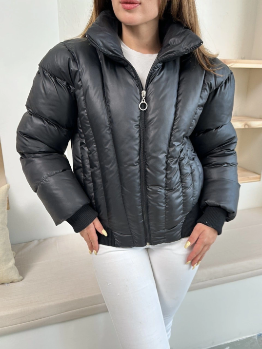 Puffer kısa mont siyah st25534 Puffer kısa mont siyah st25534