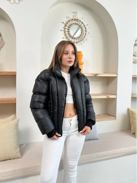 Puffer Kısa Mont Siyah St25534