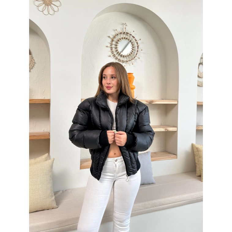Puffer kısa mont siyah st25534 Puffer kısa mont siyah st25534