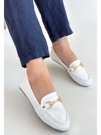 Rain Beyaz Cilt Babet Ayakkabı Rain Beyaz Cilt Babet Ayakkabı