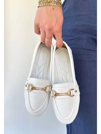 Rain Beyaz Cilt Babet Ayakkabı