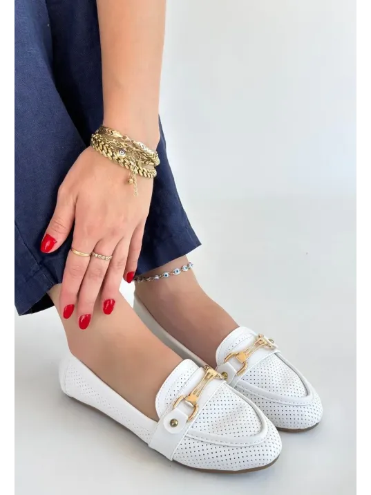 Rain Beyaz Cilt Babet Ayakkabı