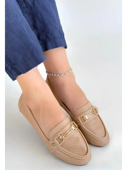 Rain Nude Cilt Babet Ayakkabı Rain Nude Cilt Babet Ayakkabı