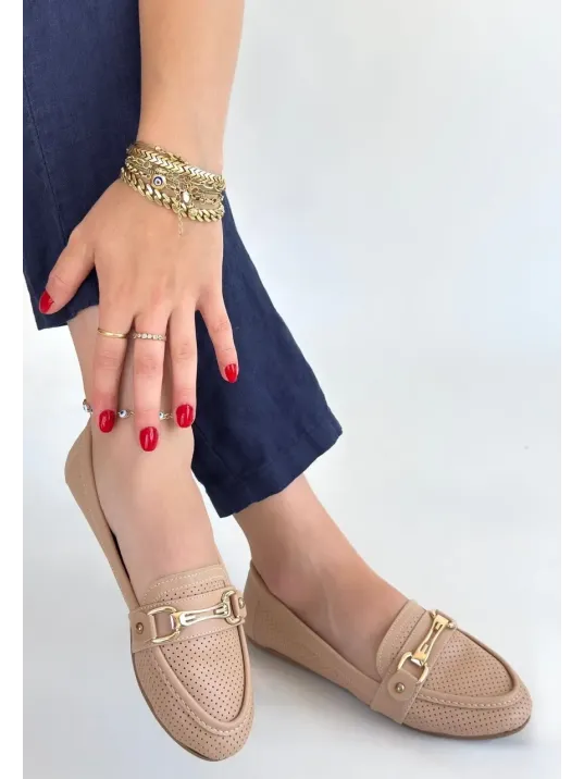 Rain Nude Cilt Babet Ayakkabı Rain Nude Cilt Babet Ayakkabı