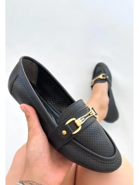 Rain Siyah Cilt Babet Ayakkabı Rain Siyah Cilt Babet Ayakkabı