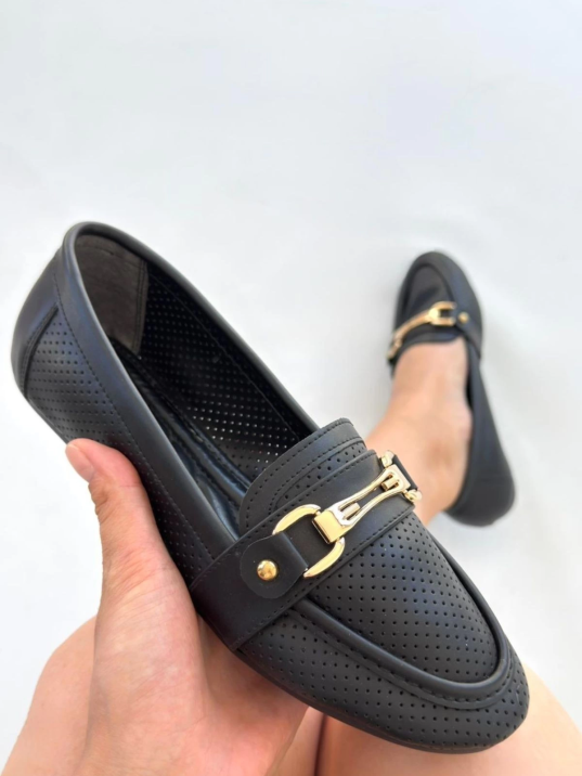 Rain Siyah Cilt Babet Ayakkabı Rain Siyah Cilt Babet Ayakkabı