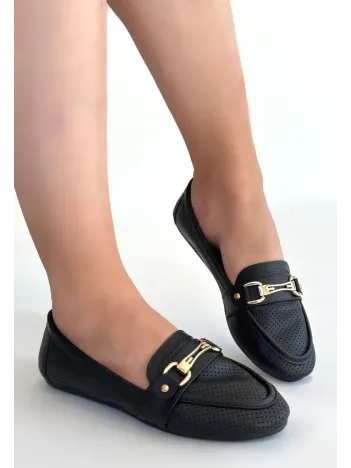 Rain Siyah Cilt Babet Ayakkabı Rain Siyah Cilt Babet Ayakkabı