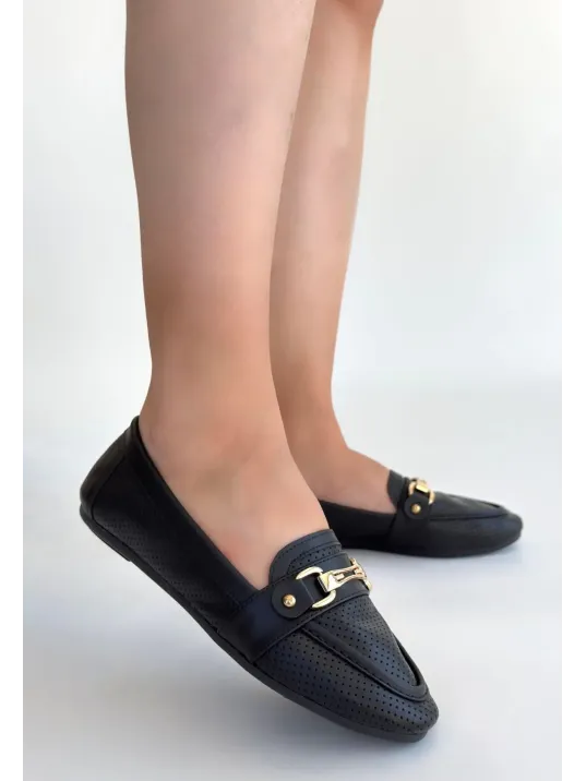 Rain Siyah Cilt Babet Ayakkabı Rain Siyah Cilt Babet Ayakkabı