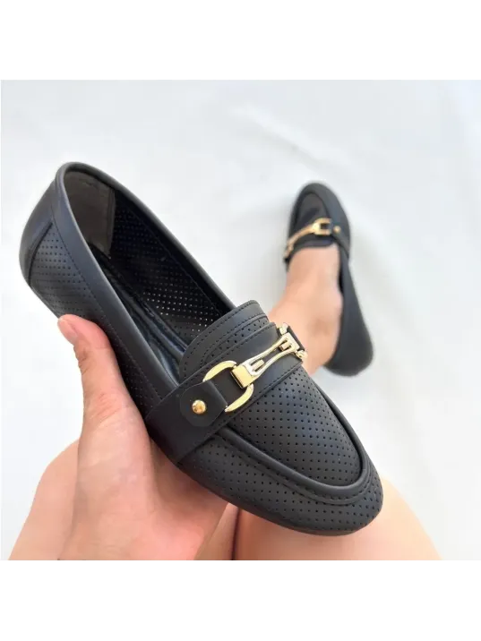 Rain Siyah Cilt Babet Ayakkabı Rain Siyah Cilt Babet Ayakkabı