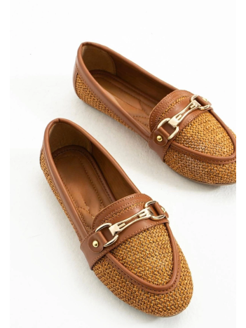 Rain Taba Cilt Babet Ayakkabı Rain Taba Cilt Babet Ayakkabı