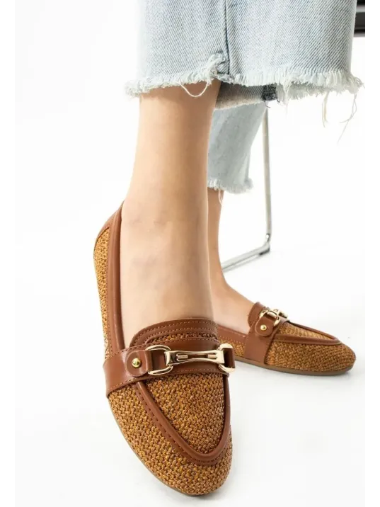 Rain Taba Cilt Babet Ayakkabı Rain Taba Cilt Babet Ayakkabı