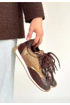 Ranu Kahverengi Cilt Paraşüt Detaylı Bağcıklı Spor Ayakkabı