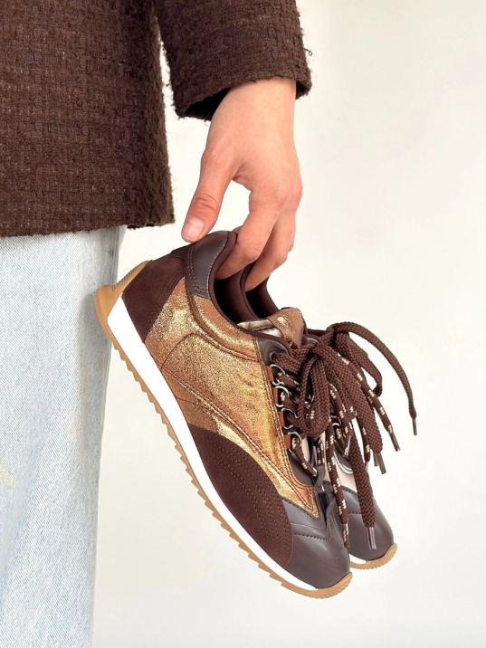 Ranu Kahverengi Cilt Paraşüt Detaylı Bağcıklı Spor Ayakkabı