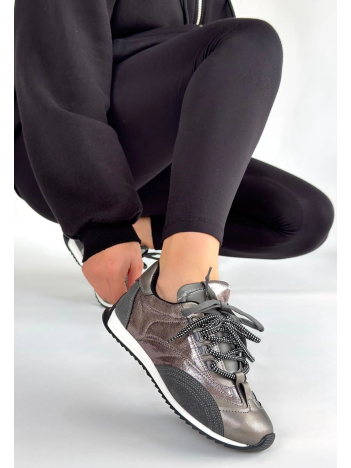 Ranu Platin Cilt Paraşüt Detaylı Bağcıklı Spor Ayakkabı Ranu Platin Cilt Paraşüt Detaylı Bağcıklı Spor Ayakkabı