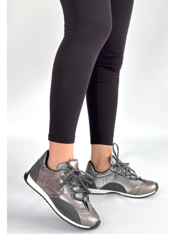 Ranu Platin Cilt Paraşüt Detaylı Bağcıklı Spor Ayakkabı Ranu Platin Cilt Paraşüt Detaylı Bağcıklı Spor Ayakkabı