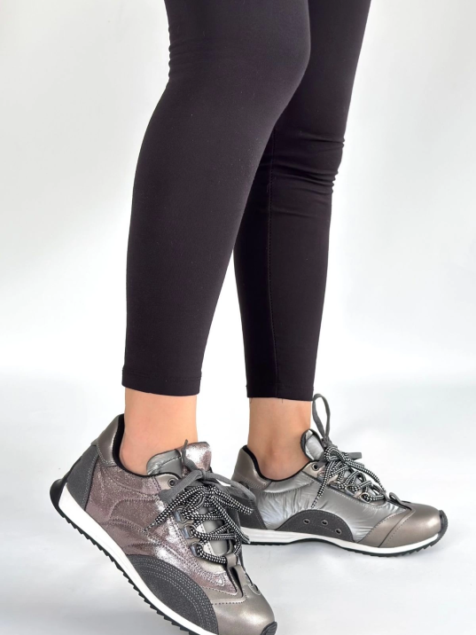 Ranu Platin Cilt Paraşüt Detaylı Bağcıklı Spor Ayakkabı