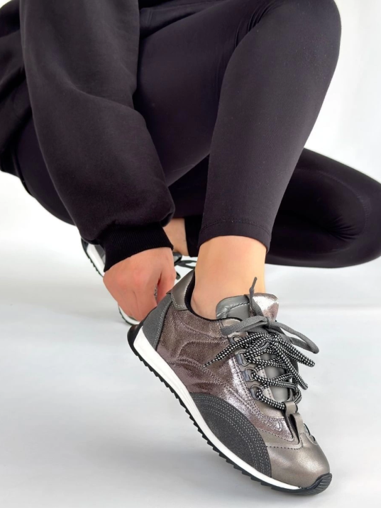Ranu Platin Cilt Paraşüt Detaylı Bağcıklı Spor Ayakkabı