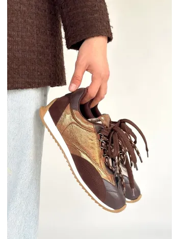 Reat Kahverengi Cilt Bağcıklı  Paraşüt Detaylı Spor Ayakkabı