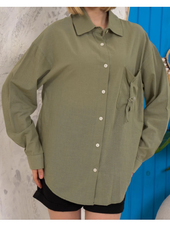 Relax fit keten gömlek haki s255349 Relax fit keten gömlek haki s255349