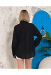 Relax Fit Keten Gömlek Siyah S255349