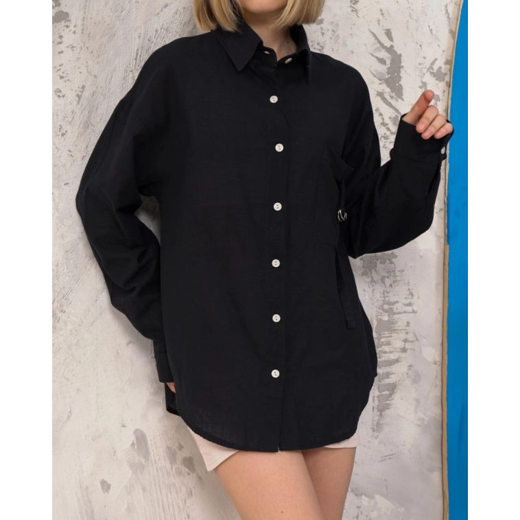 Relax fit keten gömlek siyah s255349 Relax fit keten gömlek siyah s255349