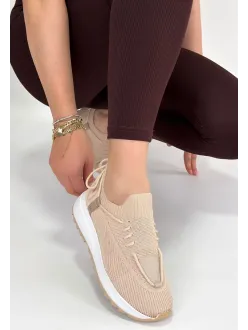 Renji Bej Triko Bağcıklı Spor Ayakkabı
