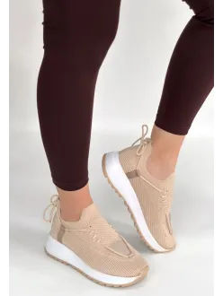 Renji Bej Triko Bağcıklı Spor Ayakkabı Renji Bej Triko Bağcıklı Spor Ayakkabı