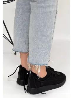 Renji Siyah Triko Bağcıklı Spor Ayakkabı Renji Siyah Triko Bağcıklı Spor Ayakkabı