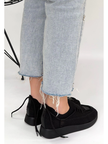 Renji Siyah Triko Bağcıklı Spor Ayakkabı Renji Siyah Triko Bağcıklı Spor Ayakkabı