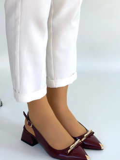 Ricy Bordo Rugan Topuklu Ayakkabı