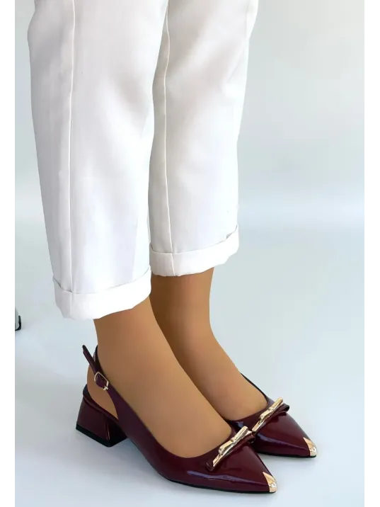 Ricy Bordo Rugan Topuklu Ayakkabı