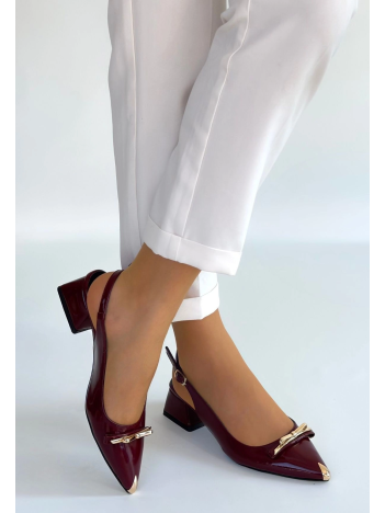 Ricy Bordo Rugan Topuklu Ayakkabı