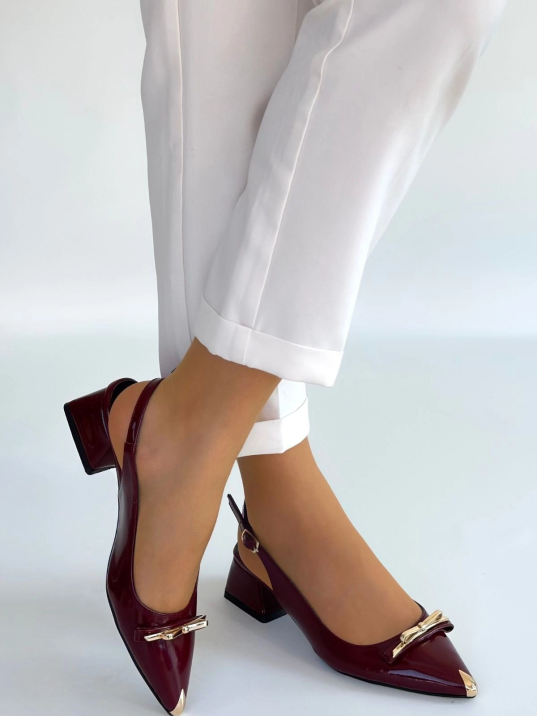 Ricy Bordo Rugan Topuklu Ayakkabı