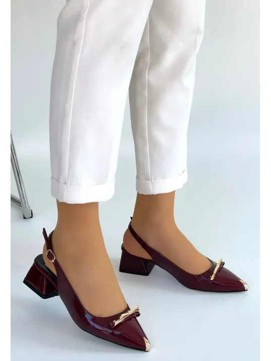 Ricy Bordo Rugan Topuklu Ayakkabı