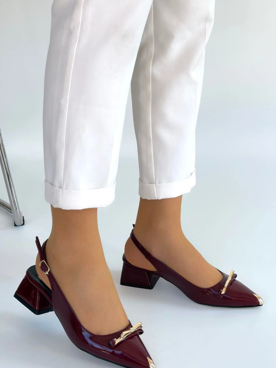 Ricy Bordo Rugan Topuklu Ayakkabı