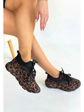 Rimay Kahverengi Cilt Boncuk İşlemeli Spor Ayakkabı Rimay Kahverengi Cilt Boncuk İşlemeli Spor Ayakkabı