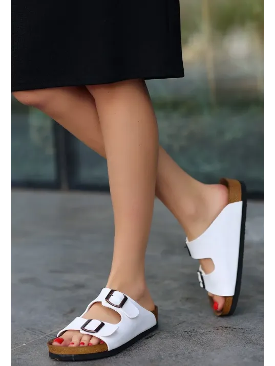 Rıno Beyaz Nubuk Terlik Rıno Beyaz Nubuk Terlik