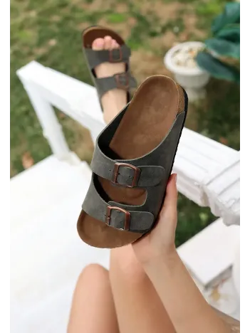 Rıno Haki Yeşil Nubuk Terlik Rıno Haki Yeşil Nubuk Terlik