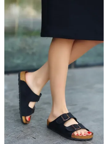 Rıno Siyah Nubuk Terlik Rıno Siyah Nubuk Terlik