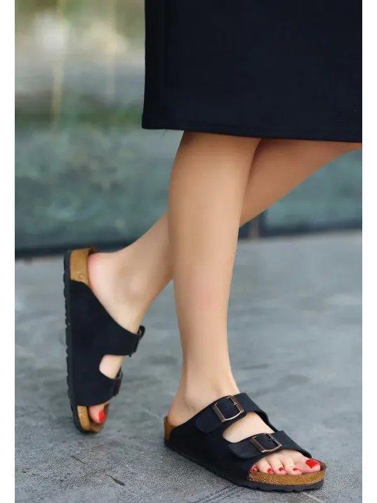 Rıno Siyah Nubuk Terlik Rıno Siyah Nubuk Terlik