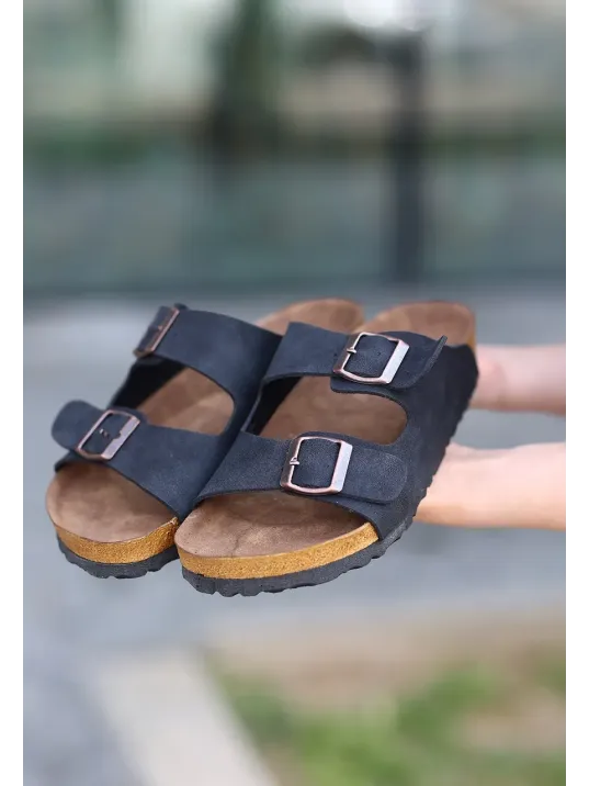 Rıno Siyah Nubuk Terlik Rıno Siyah Nubuk Terlik