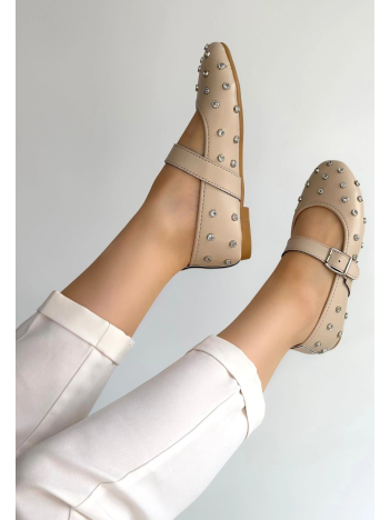Ritta Bej Cilt Kemerli Babet Ayakkabı