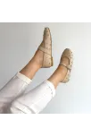 Ritta Bej Cilt Kemerli Babet Ayakkabı Ritta Bej Cilt Kemerli Babet Ayakkabı
