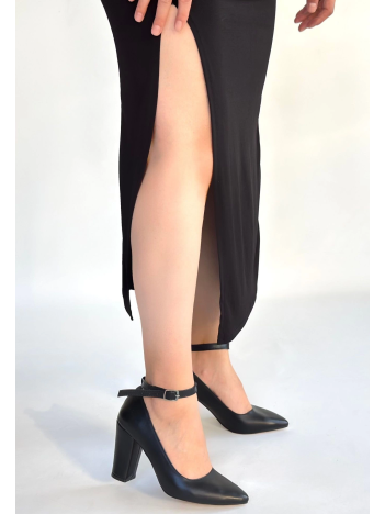 Rity Siyah Cilt Topuklu Ayakkabı