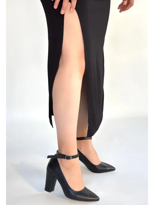 Rity Siyah Cilt Topuklu Ayakkabı Rity Siyah Cilt Topuklu Ayakkabı