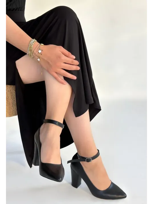 Rity Siyah Cilt Topuklu Ayakkabı Rity Siyah Cilt Topuklu Ayakkabı